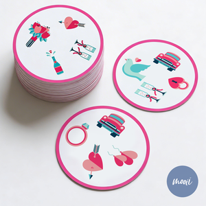 Esküvői Dobble jellegű fejlesztő kártyajáték � kicsiknek és nagyoknak 13 lapos, Játék & Sport, Táblajáték és Kártyajáték, Kártya, Fotó, grafika, rajz, illusztráció, MESKA