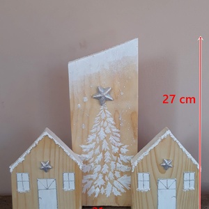 Fából készült karácsonyi házikó - karácsonyi lakásdekoráció - karácsonyi falu, házikó - karácsonyi lakásdekoráció - Meska.hu