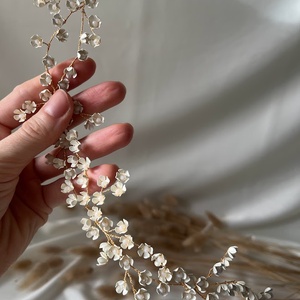 Esther mini virágos hajdísz, hajdrót - esküvő - hajdísz - fejkoszorú - Meska.hu