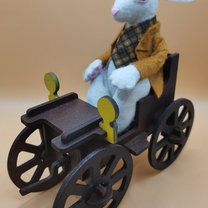 Nyúl figura Vintage autómobillal - játék & sport - bábok - báb készlet - Meska.hu