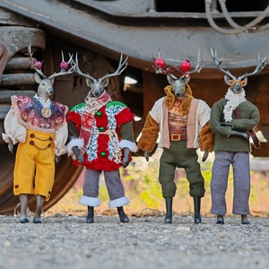 Retro szarvas karácsonyi fantázia figura - dekor 25 cm RENDELHETŐ - játék & sport - bábok - báb készlet - Meska.hu