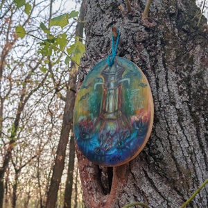 Fatáblára készült falikép, enkausztika / viasszal festett fantasy-főző, eco és újrahasznosítás - művészet - festmény - festmény vegyes technika - Meska.hu