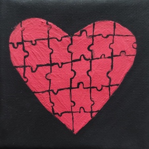 Puzzle szív, Művészet, Festmény, Akril, Festészet, MESKA