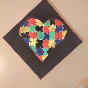 Puzzle szív, Művészet, Festmény, Akril, Festészet, MESKA