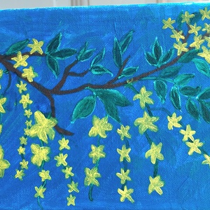 Aranyeső, Művészet, Festmény, Akril, Festészet, MESKA