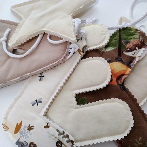 Textil névfüzér babaszobába � egyedi, kézzel készült faldekoráció - baba - mama - babaszoba dekoráció - babanév dekoráció - Meska.hu