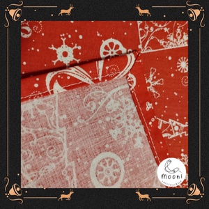 Karácsonyi textilszalvéta - 2 darabos csomag (piros alapon karácsonyi mintás) - otthon & életmód - konyhafelszerelés, tálalás - konyhai textil - szalvéta - Meska.hu