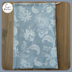 Kenyeres zsák frissentartó PUL béléssel (M-es méret) - /égkék-virágos/ - táska & tok - bevásárlás & shopper táska - kenyeres zsák - Meska.hu