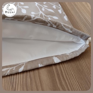 Kenyeres zsák frissentartó PUL béléssel (M-es méret) - /barna-fehér leveles/ - táska & tok - bevásárlás & shopper táska - kenyeres zsák - Meska.hu
