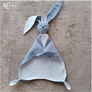 Dupla géz / waffle szundi nyuszi (farmerkék), Játék & Sport, 3 éves kor alattiaknak, Alvóka & Rongyi, Varrás, MESKA