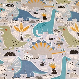 Dinók pamutvászon - mintás - alapanyag termékekhez, Kellékek & szerszámok, Méteráru, Szövet, , MESKA