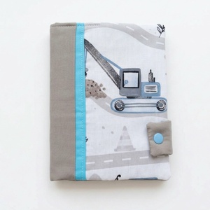 Munkagépes gyermek egészségügyi kiskönyv borító, Baba - mama, Babaemlékek, Egészségügyi kiskönyv borító, Varrás, MESKA