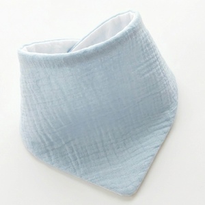 Világoskék dupla géz és waffle baba nyálkendő, Baba - mama, Babaruházat, Nyálkendő, Varrás, MESKA