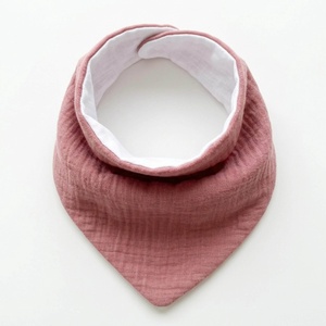 Rózsaszín dupla géz és waffle baba nyálkendő, Baba - mama, Babaruházat, Nyálkendő, Varrás, MESKA