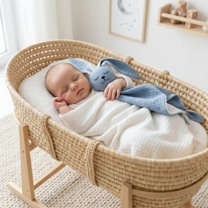 Dupla géz / waffle szundi nyuszi (fehér) - baba - mama - baba játékok - szundikendő, alvóka - Meska.hu