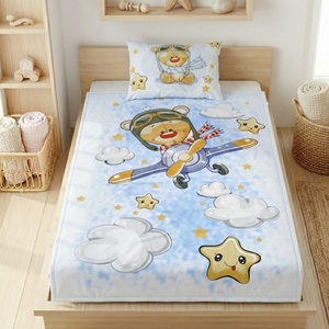 Pilóta macis ovis ágynemű szett - kék� töltött, pamut, egybevarrt - játék & sport - ovis felszerelés - ovis ágynemű - Meska.hu