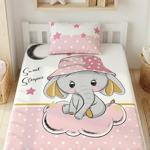 Elefántos pöttyös ovis ágynemű szett - rózsaszín� töltött, pamut, egybevarrt - játék & sport - ovis felszerelés - ovis ágynemű - Meska.hu