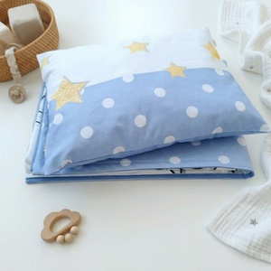 Elefántos pöttyös ovis ágynemű szett - kék� töltött, pamut, egybevarrt - játék & sport - ovis felszerelés - ovis ágynemű - Meska.hu