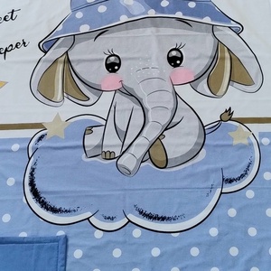 Elefántos pöttyös ovis ágynemű szett - kék� töltött, pamut, egybevarrt - játék & sport - ovis felszerelés - ovis ágynemű - Meska.hu