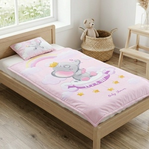 Elefántos ovis ágynemű szett - rózsaszín� töltött, pamut, egybevarrt - játék & sport - ovis felszerelés - ovis ágynemű - Meska.hu