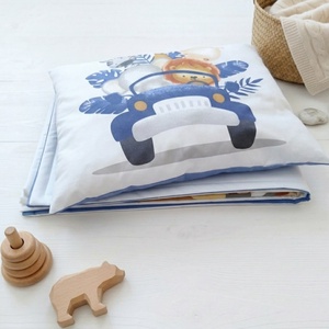 Autós állatos ovis ágynemű szett - kék� töltött, pamut, egybevarrt - játék & sport - ovis felszerelés - ovis ágynemű - Meska.hu