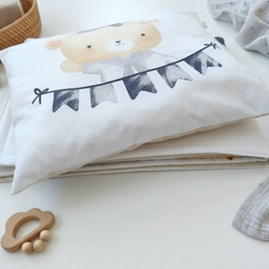 Tengerész macis ovis ágynemű szett - bézs � töltött, pamut, egybevarrt - játék & sport - ovis felszerelés - ovis ágynemű - Meska.hu