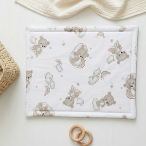 Kismackó mintás lapos pamut baba párna, Baba - mama, Baba ágynemű, Szett kiságyba, Varrás, MESKA