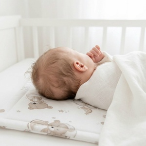 Kismackó mintás lapos pamut baba párna - baba - mama - baba ágynemű - szett kiságyba - Meska.hu