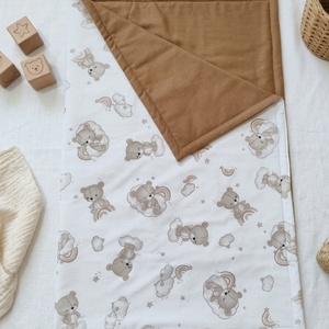 Kismackó mintás bélelt pamut baba takaró, Baba - mama, Baba ágynemű, Szett kiságyba, Varrás, MESKA