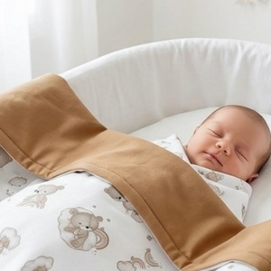 Kismackó mintás bélelt pamut baba takaró - baba - mama - baba ágynemű - szett kiságyba - Meska.hu