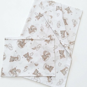 Kismackó mintás pamut baba ágyneműhuzat szett kiságyba - baba - mama - baba ágynemű - szett kiságyba - Meska.hu