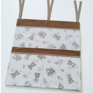 Kismackó mintás zsebes baba tároló kiságyra - baba - mama - baba ágynemű - szett kiságyba - Meska.hu