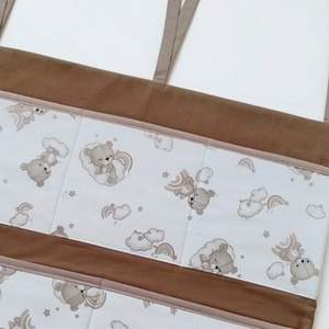 Kismackó mintás zsebes baba tároló kiságyra - baba - mama - baba ágynemű - szett kiságyba - Meska.hu