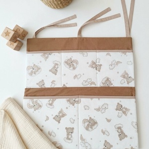 Kismackó mintás zsebes baba tároló kiságyra, Baba - mama, Baba ágynemű, Szett kiságyba, Varrás, MESKA