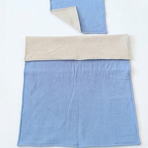 Baba ágynemű szett kiságyba � bélelt dupla géz (farmerkék-drapp) - baba - mama - baba ágynemű - szett kiságyba - Meska.hu