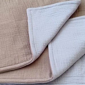 Baba ágynemű szett kiságyba � bélelt dupla géz (camel-szürke) - baba - mama - baba ágynemű - szett kiságyba - Meska.hu