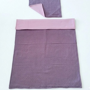 Baba ágynemű szett kiságyba � bélelt dupla géz (sötét mályva-rózsaszín) - baba - mama - baba ágynemű - szett kiságyba - Meska.hu