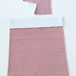 Baba ágynemű szett kiságyba � bélelt dupla géz (világos mályva-fehér) - baba - mama - baba ágynemű - szett kiságyba - Meska.hu