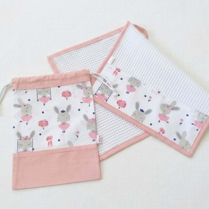 Nyuszis ovis tisztasági szett � bölcsődei és óvodai tisztasági csomag - játék & sport - ovis felszerelés - ovis szett - Meska.hu