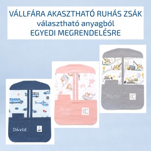 Vállfára akasztható ruhás zsák � ovis zsák zsebekkel - egyedi megrendelésre - választható anyagból - Meska.hu