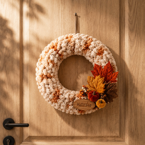 Hello Ősz őszi ajtódísz ajándék gyertyával � 25 cm - Meska.hu