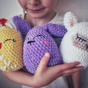 Horgolt húsvéti nyuszi, csibe és bárány, Játék & Sport, Plüssállat & Játékfigura, Nyuszi, Horgolás, MESKA