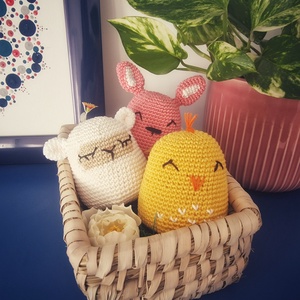Horgolt húsvéti nyuszi, csibe és bárány, Játék & Sport, Plüssállat & Játékfigura, Nyuszi, Horgolás, MESKA