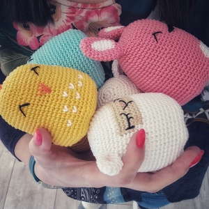 Horgolt húsvéti nyuszi, csibe és bárány - játék & sport - plüssállat & játékfigura - nyuszi - Meska.hu