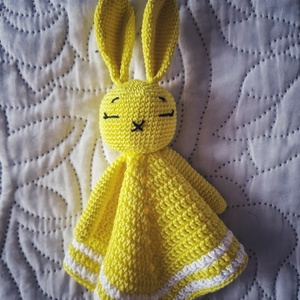Horgolt nyuszis szundikendő, Baba - mama, Baba játékok, Szundikendő, alvóka, Horgolás, MESKA