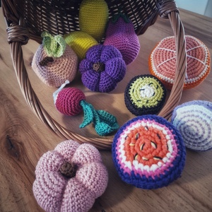 Horgolt zöldség, gyümölcs, Játék & Sport, Gyerekkonyha, Játék gyümölcsök és zöldségek, Horgolás, MESKA