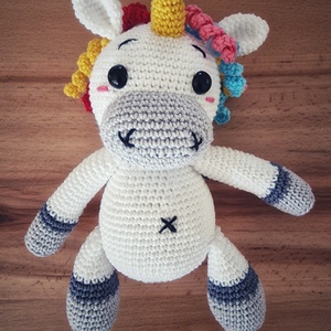 Horgolt unikornis - játék & sport - plüssállat & játékfigura - unikornis - Meska.hu