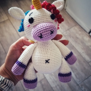 Horgolt unikornis - játék & sport - plüssállat & játékfigura - unikornis - Meska.hu