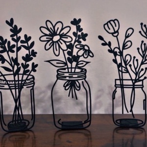 Virágos váza sziluett � modern 3D nyomtatott asztali dekor, Ünnepi díszek, dekorációk, Húsvéti díszek és dekorációk, Húsvéti asztaldíszek, , MESKA