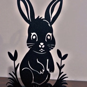 Nyuszi sziluett � 3D nyomtatott lakásdekor, Ünnepi díszek, dekorációk, Húsvéti díszek és dekorációk, Húsvéti asztaldíszek, , MESKA